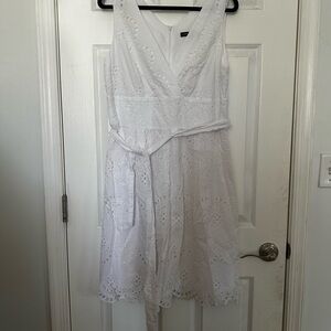 EUC Elegant White Eyelet Dress
